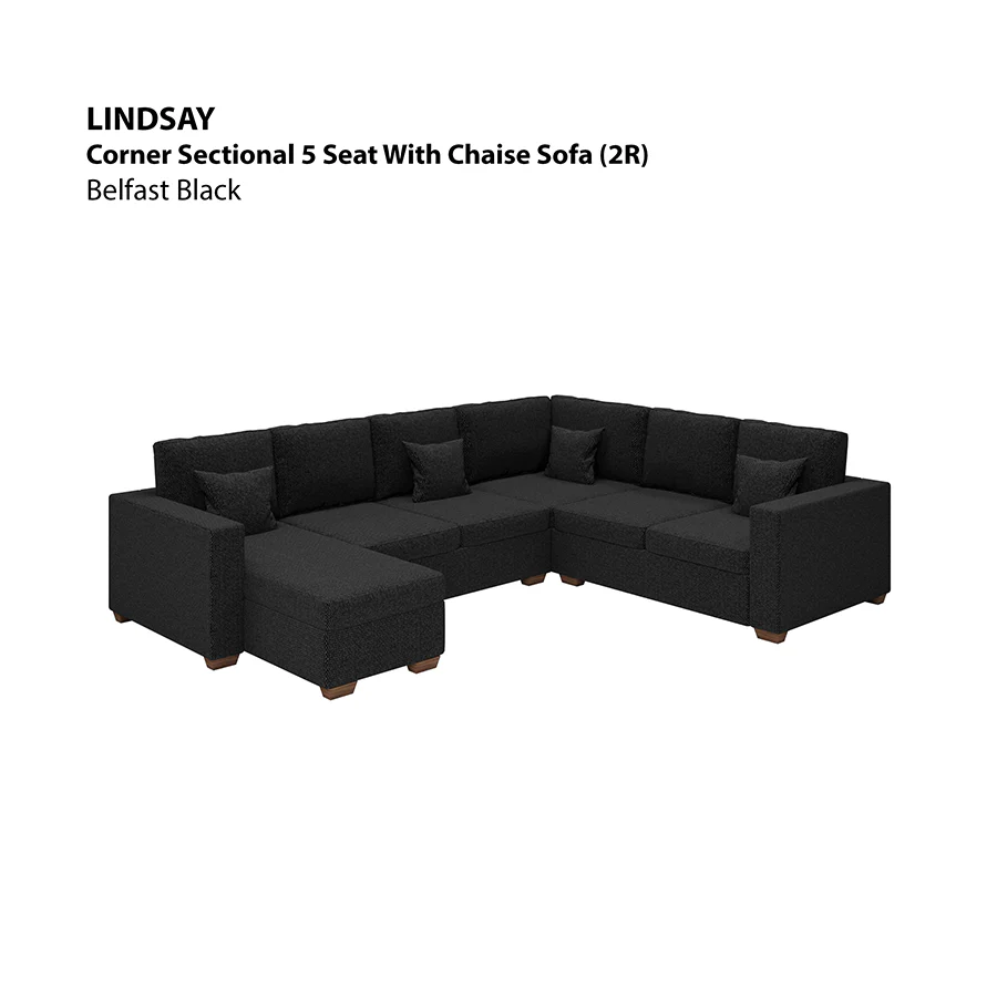 Lindsay Corner Sectional 5 Seat with Chaise (2R) Sofa - Image 12