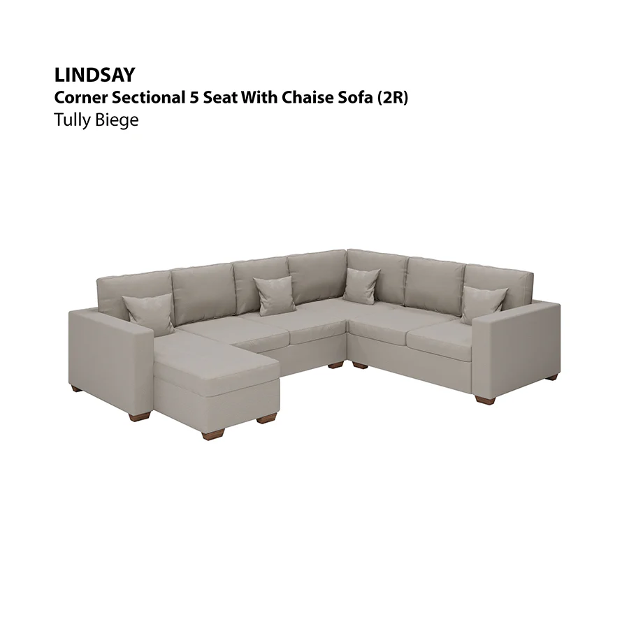 Lindsay Corner Sectional 5 Seat with Chaise (2R) Sofa - Image 13