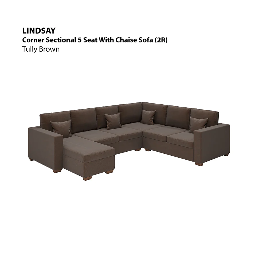 Lindsay Corner Sectional 5 Seat with Chaise (2R) Sofa - Image 14