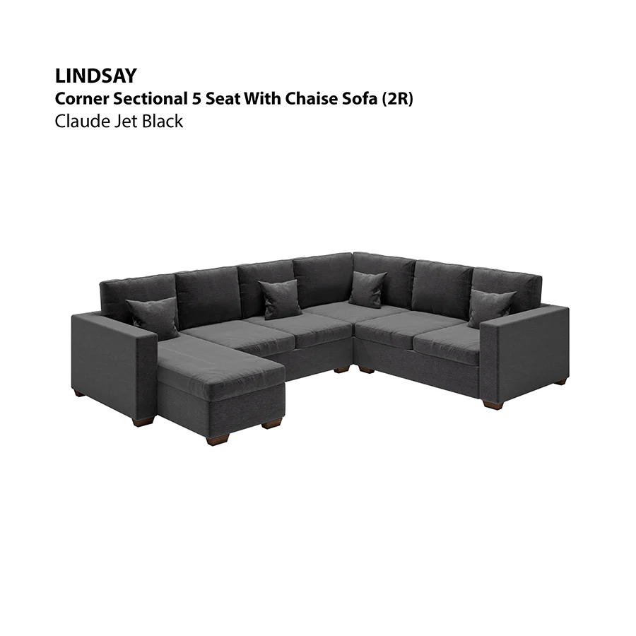 Lindsay Corner Sectional 5 Seat with Chaise (2R) Sofa - Image 19
