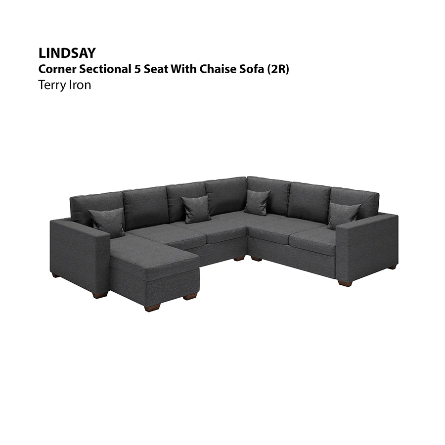 Lindsay Corner Sectional 5 Seat with Chaise (2R) Sofa - Image 22