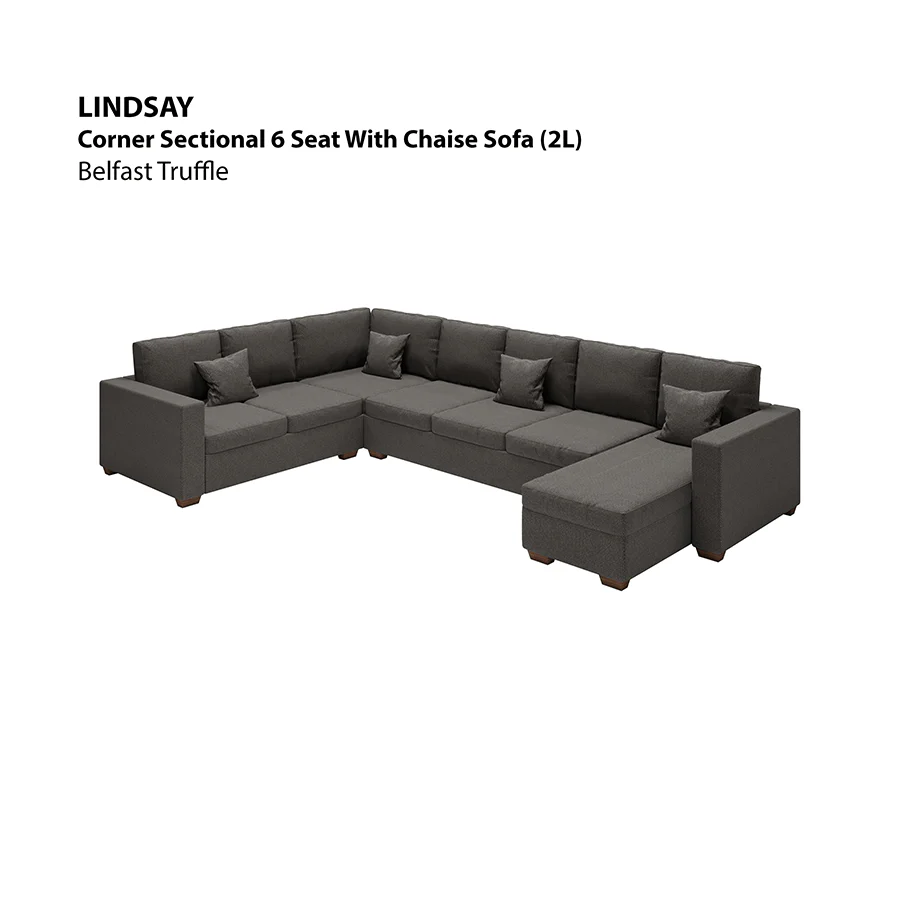 Lindsay Corner Sectional 6 Seat with Chaise (2L) Sofa - Image 11