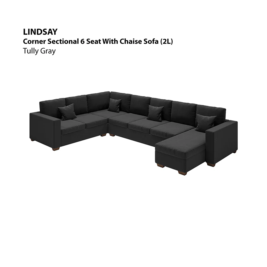 Lindsay Corner Sectional 6 Seat with Chaise (2L) Sofa - Image 15