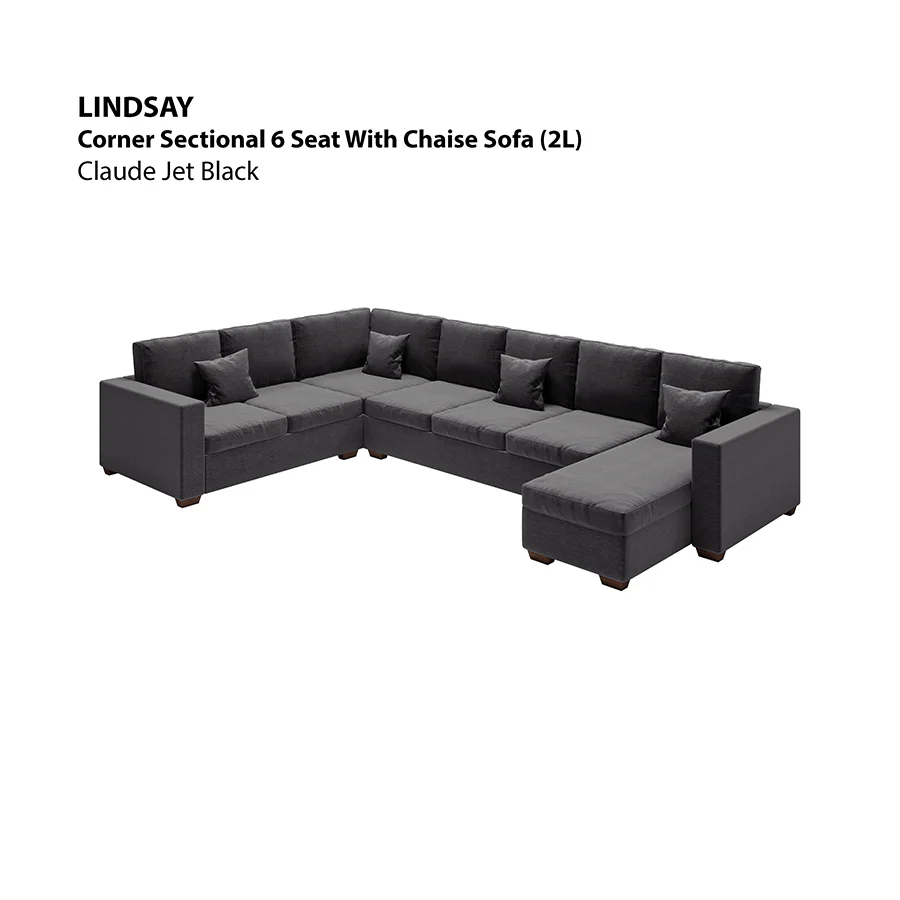 Lindsay Corner Sectional 6 Seat with Chaise (2L) Sofa - Image 19