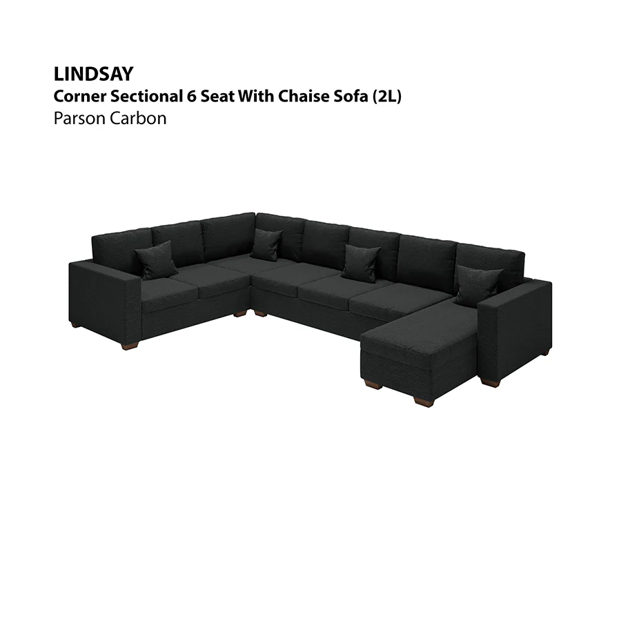 Lindsay Corner Sectional 6 Seat with Chaise (2L) Sofa - Image 5