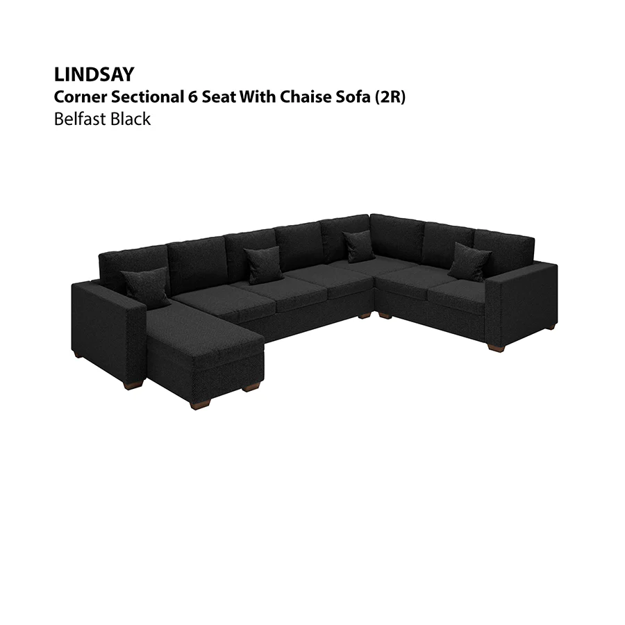 Lindsay Corner Sectional 6 Seat with Chaise (2R) Sofa - Image 12