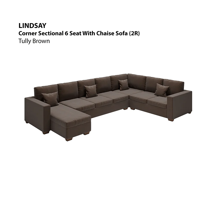 Lindsay Corner Sectional 6 Seat with Chaise (2R) Sofa - Image 14
