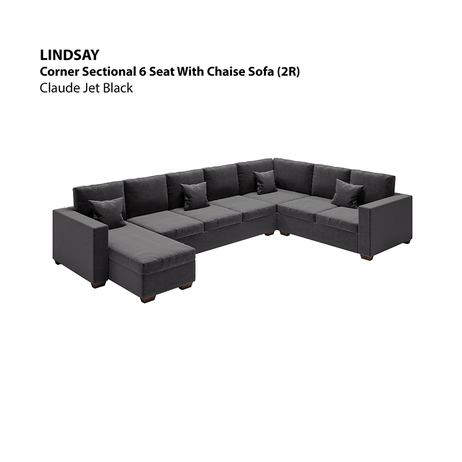 Lindsay Corner Sectional 6 Seat with Chaise (2R) Sofa - Image 19