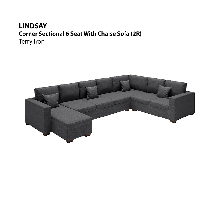 Lindsay Corner Sectional 6 Seat with Chaise (2R) Sofa - Image 22