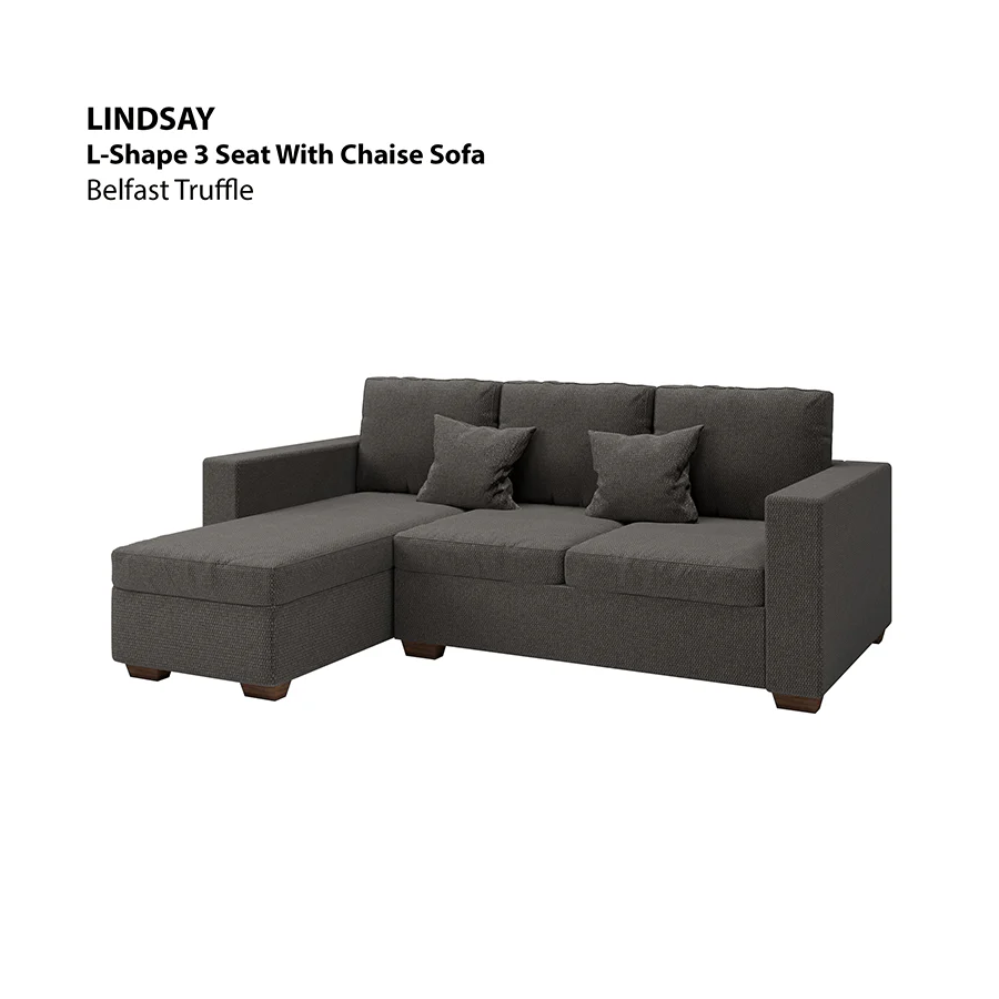 Lindsay L-shape 3 Seat with Chaise (Left Facing) Sofa - Image 12