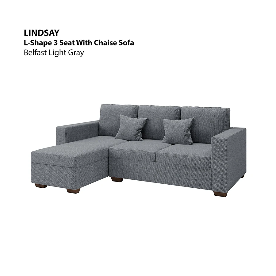 Lindsay L-shape 3 Seat with Chaise (Left Facing) Sofa - Image 7