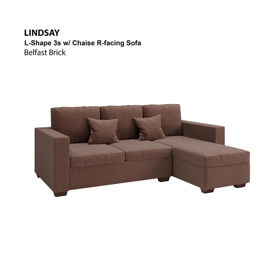 Lindsay L-shape 3 Seat with Chaise (Right Facing) Sofa - Image 10