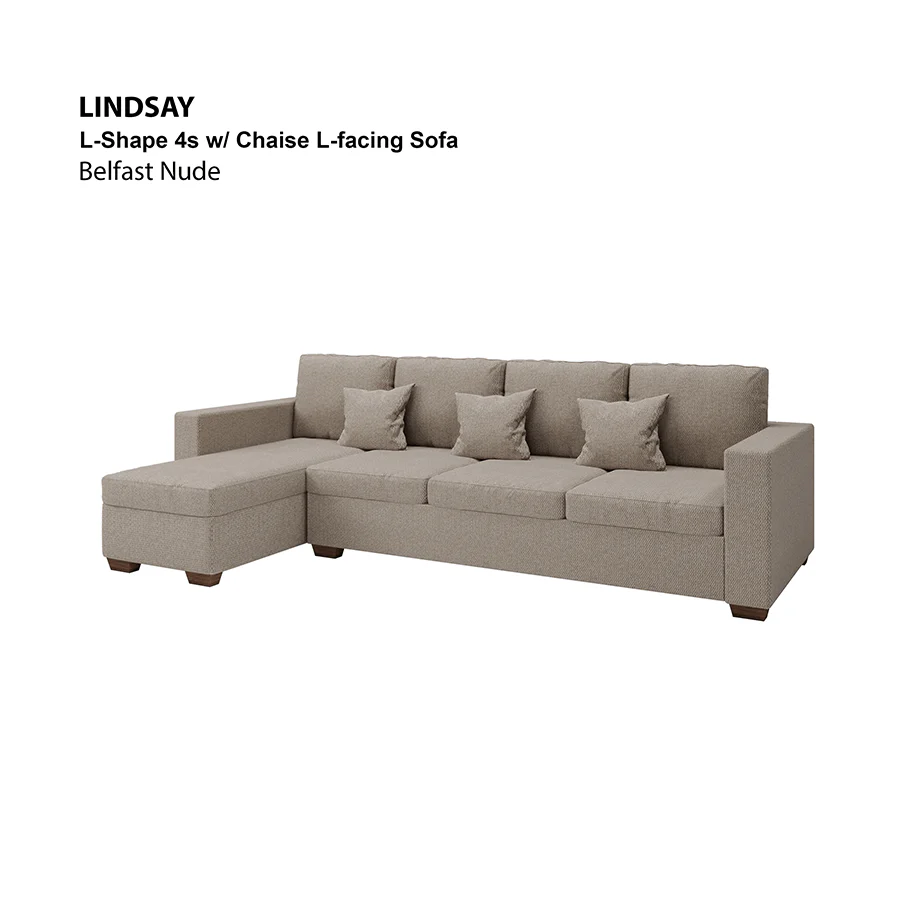 Lindsay L-shape 4 Seat with Chaise (Left Facing) Sofa - Image 8