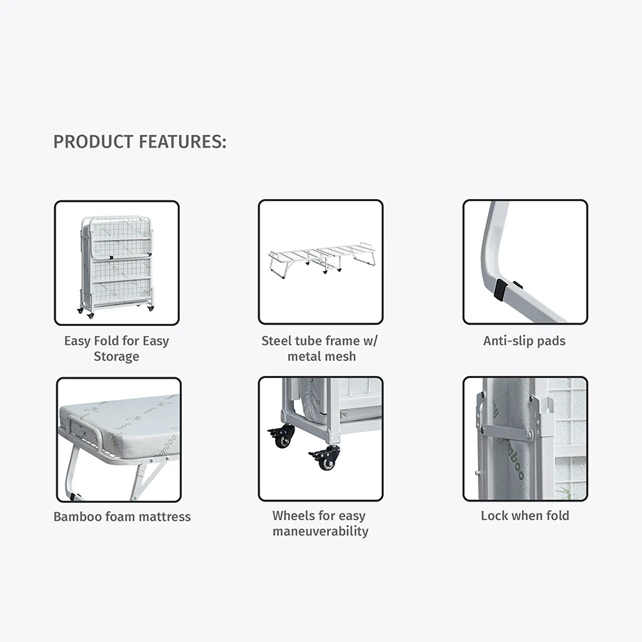 Lorcan Folding Bed with Mattress - Image 9