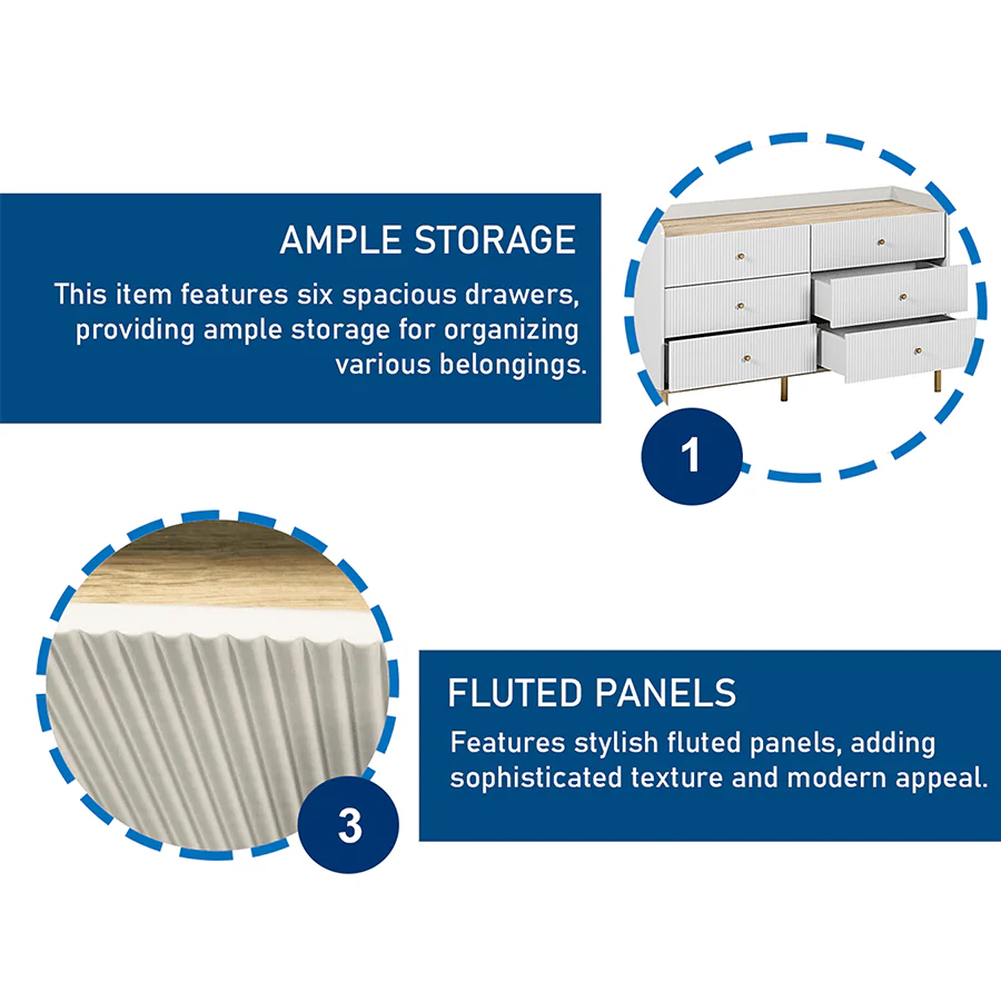 Maree Chest of 6 Drawers - Image 8