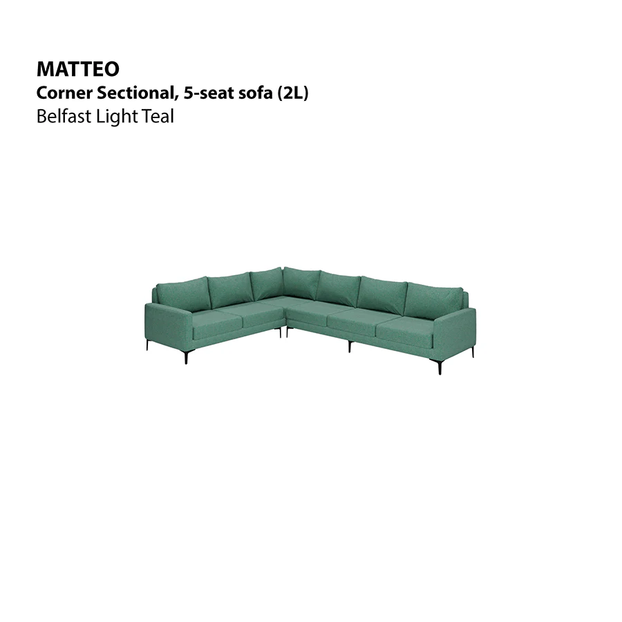Matteo Corner Sectional 5 Seat Sofa (2L) Sofa - Image 11