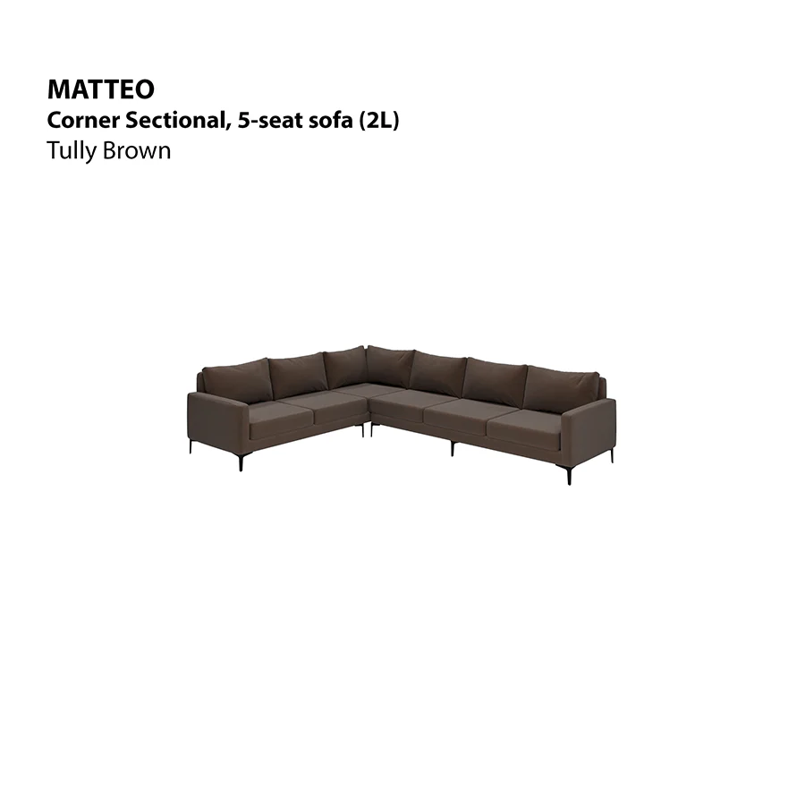 Matteo Corner Sectional 5 Seat Sofa (2L) Sofa - Image 15