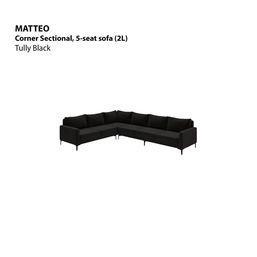 Matteo Corner Sectional 5 Seat Sofa (2L) Sofa - Image 17