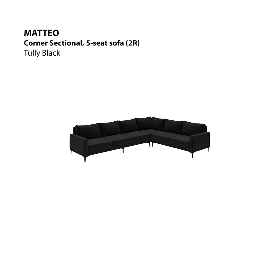 Matteo Corner Sectional 5 Seat Sofa (2R) Sofa - Image 16