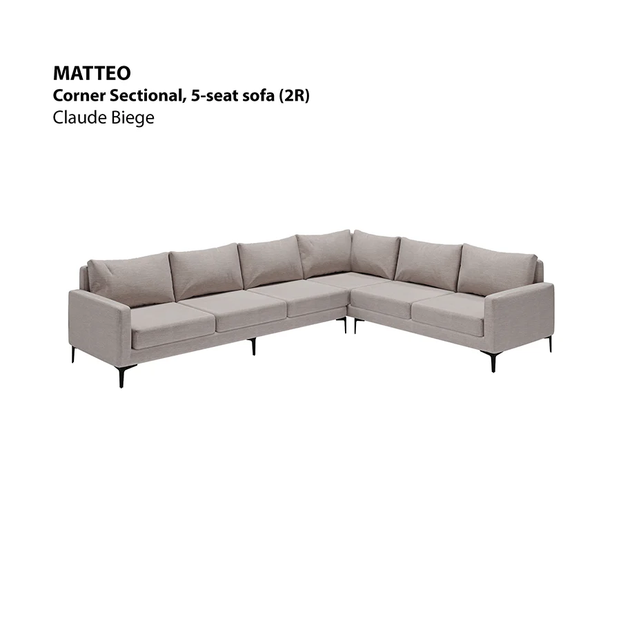 Matteo Corner Sectional 5 Seat Sofa (2R) Sofa - Image 18