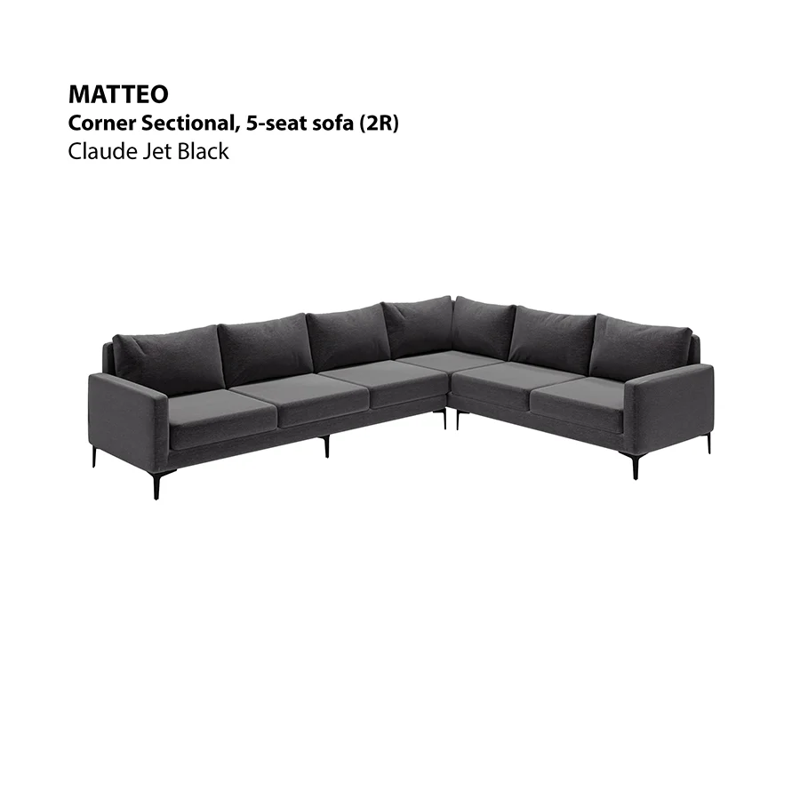Matteo Corner Sectional 5 Seat Sofa (2R) Sofa - Image 19