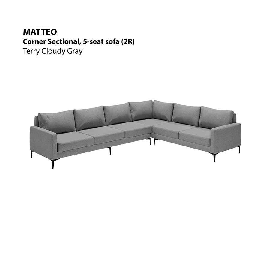 Matteo Corner Sectional 5 Seat Sofa (2R) Sofa - Image 21