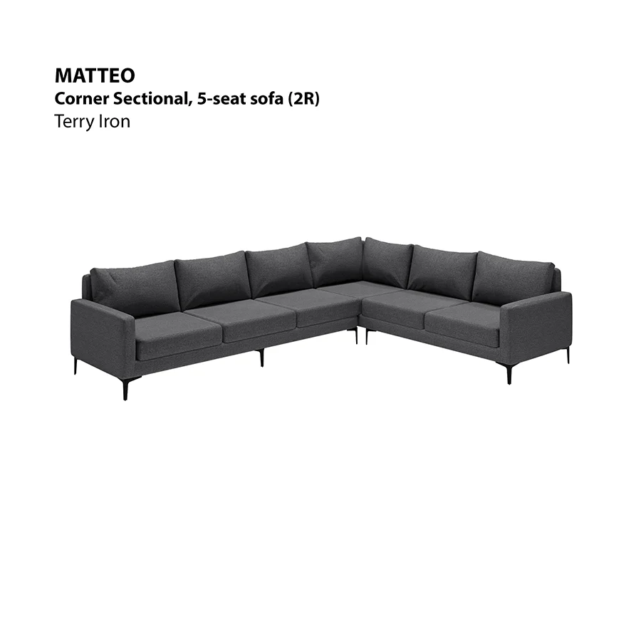 Matteo Corner Sectional 5 Seat Sofa (2R) Sofa - Image 22