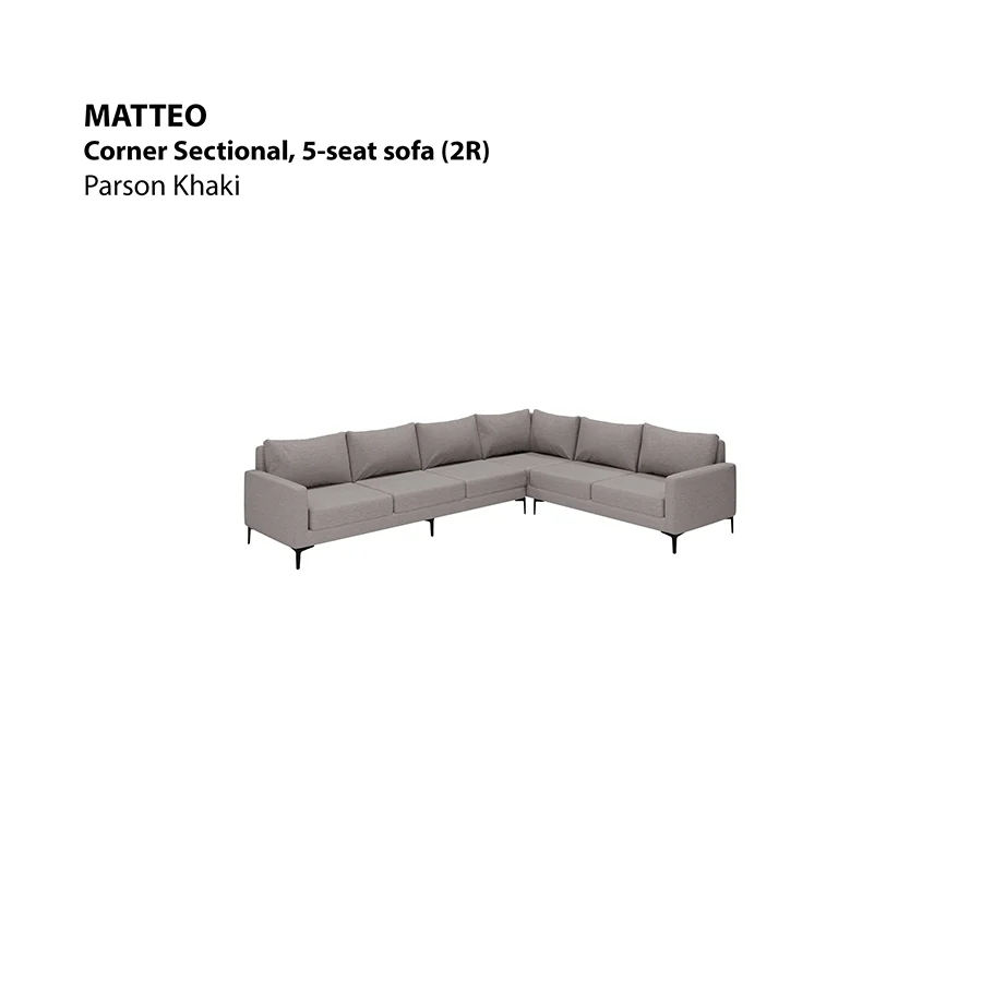 Matteo Corner Sectional 5 Seat Sofa (2R) Sofa - Image 5