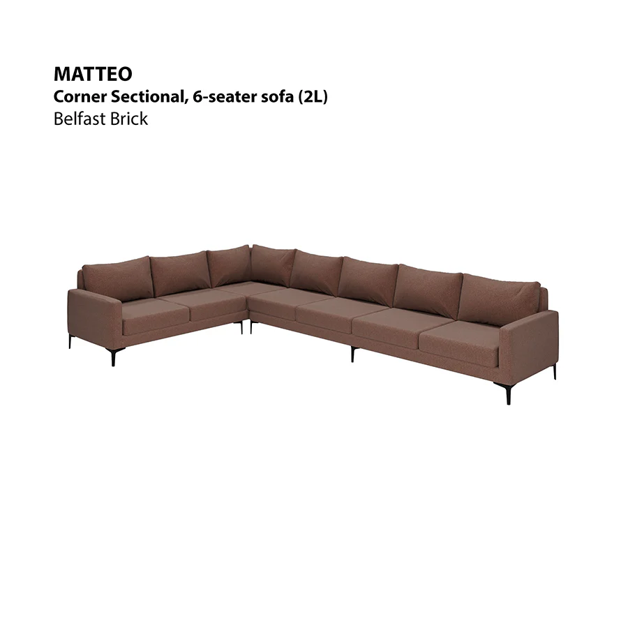 Matteo Corner Sectional 6 Seat (2L) Sofa - Image 10