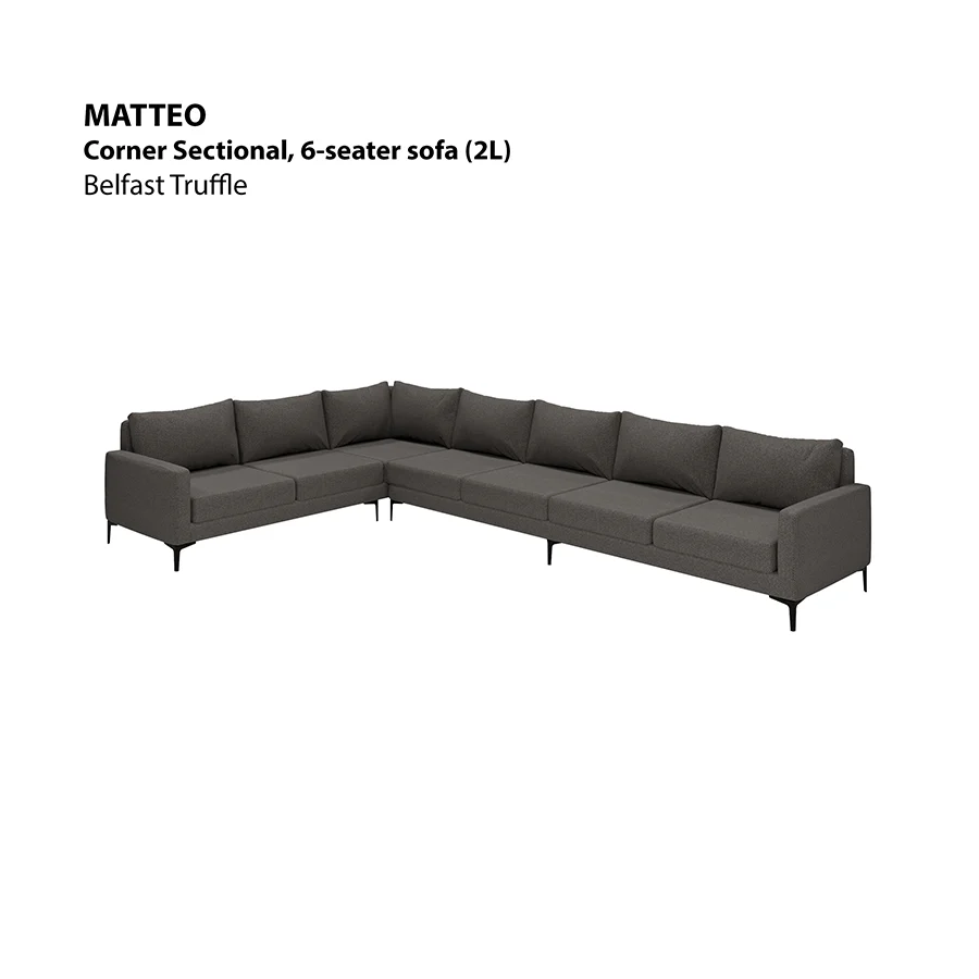 Matteo Corner Sectional 6 Seat (2L) Sofa - Image 12