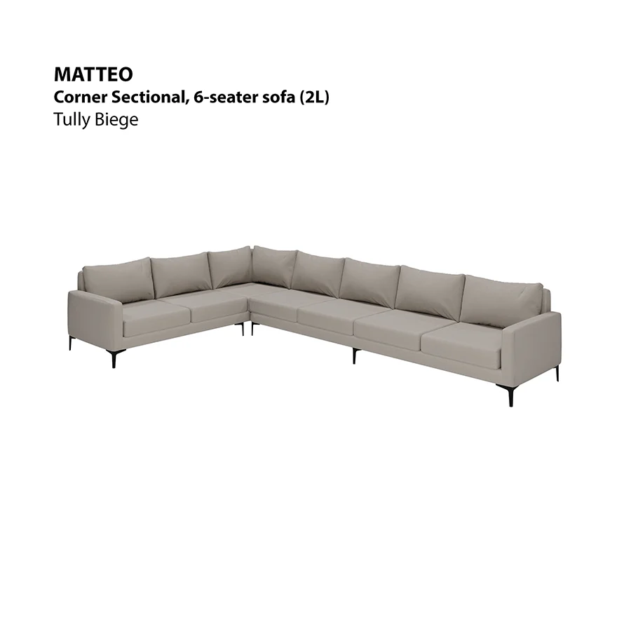 Matteo Corner Sectional 6 Seat (2L) Sofa - Image 14