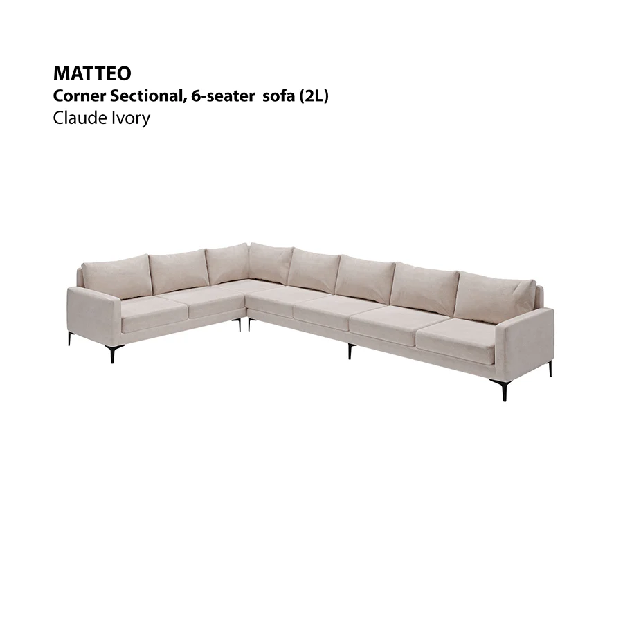 Matteo Corner Sectional 6 Seat (2L) Sofa - Image 18
