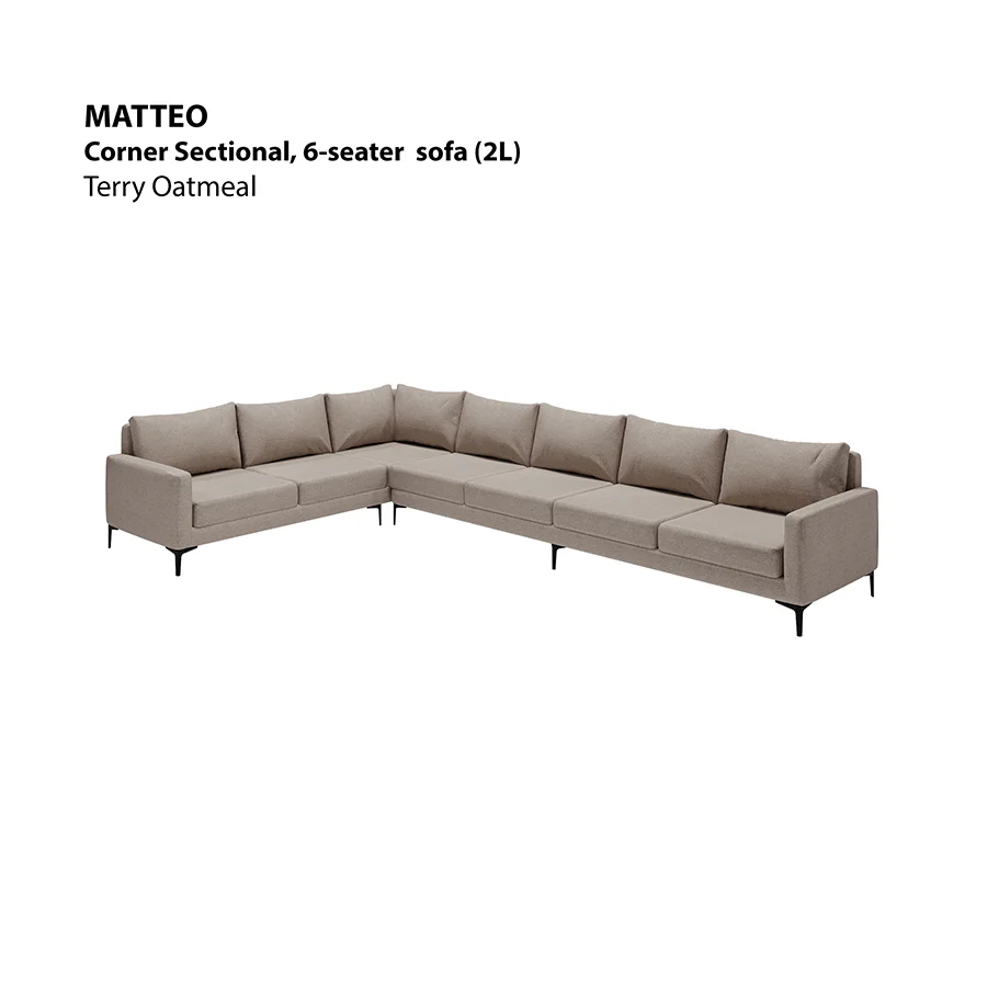 Matteo Corner Sectional 6 Seat (2L) Sofa - Image 21