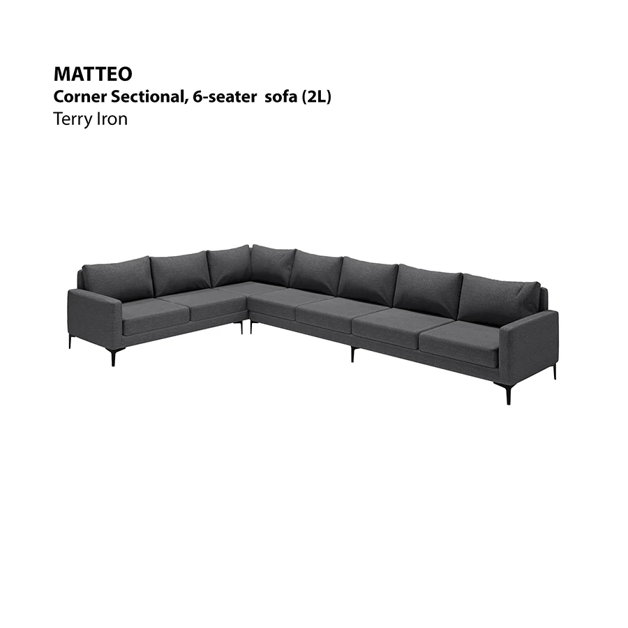 Matteo Corner Sectional 6 Seat (2L) Sofa - Image 23