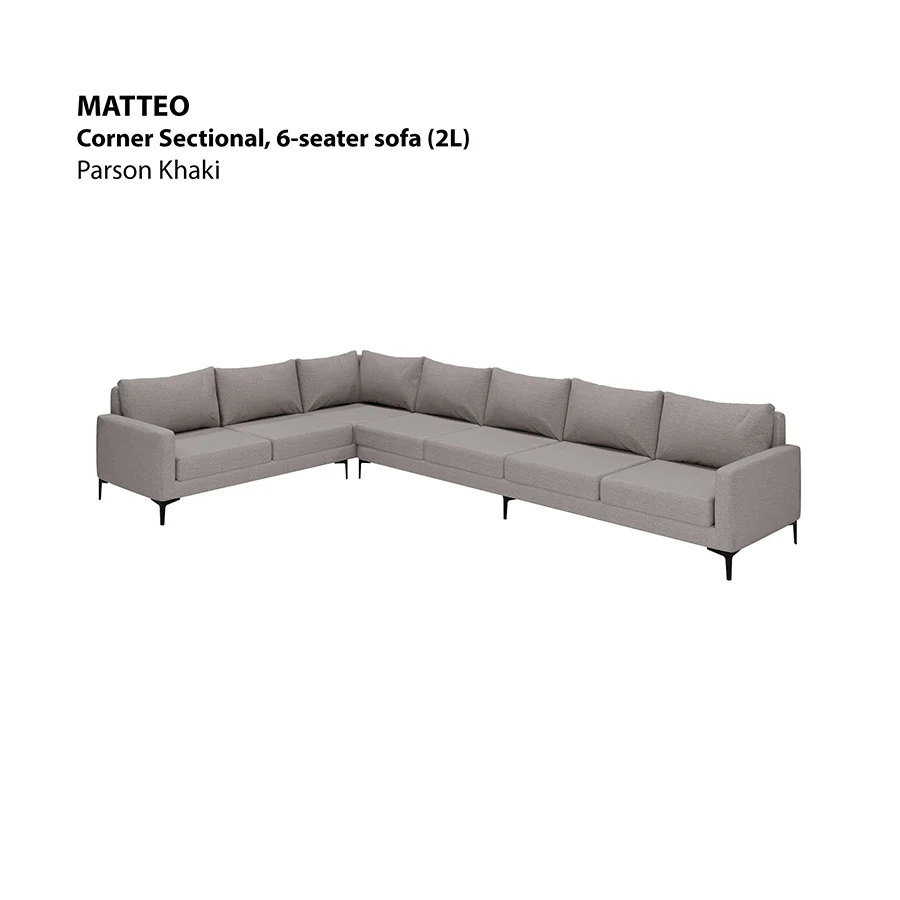 Matteo Corner Sectional 6 Seat (2L) Sofa - Image 4