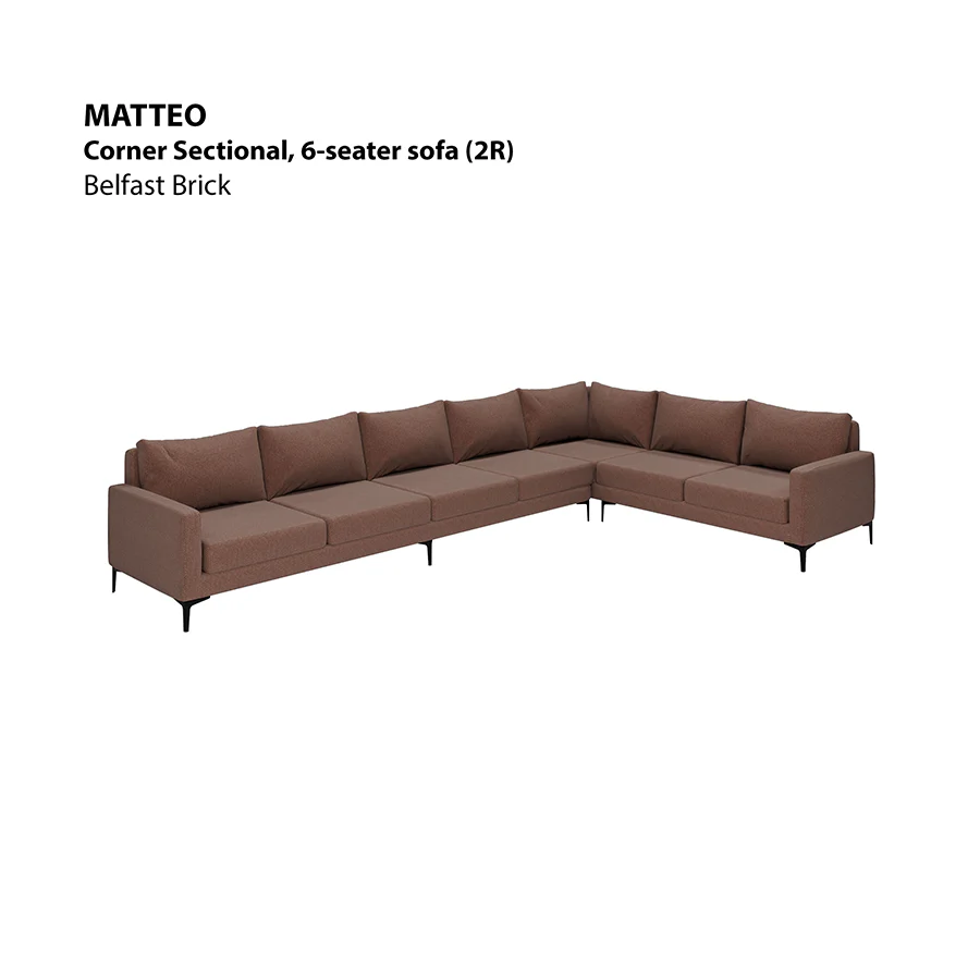 Matteo Corner Sectional 6 Seat (2R) Sofa - Image 10