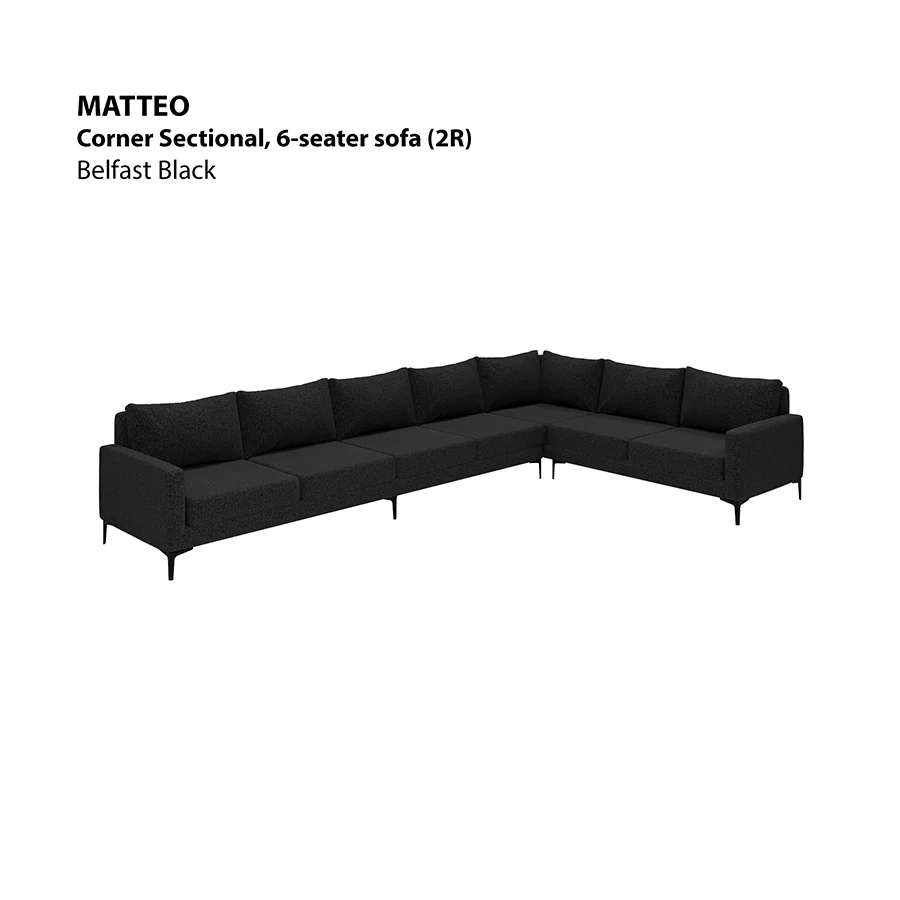 Matteo Corner Sectional 6 Seat (2R) Sofa - Image 13