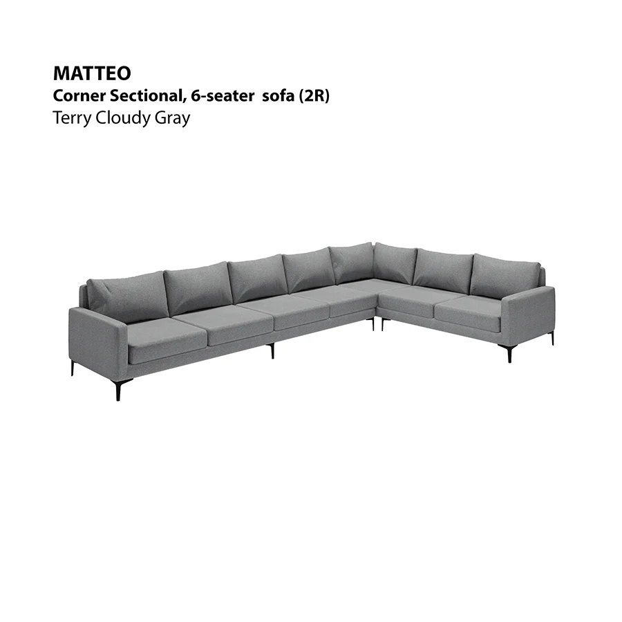 Matteo Corner Sectional 6 Seat (2R) Sofa - Image 21