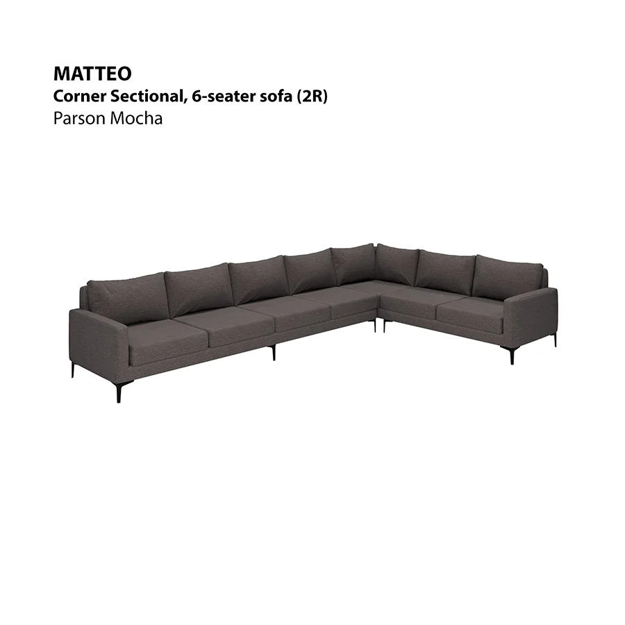 Matteo Corner Sectional 6 Seat (2R) Sofa - Image 5