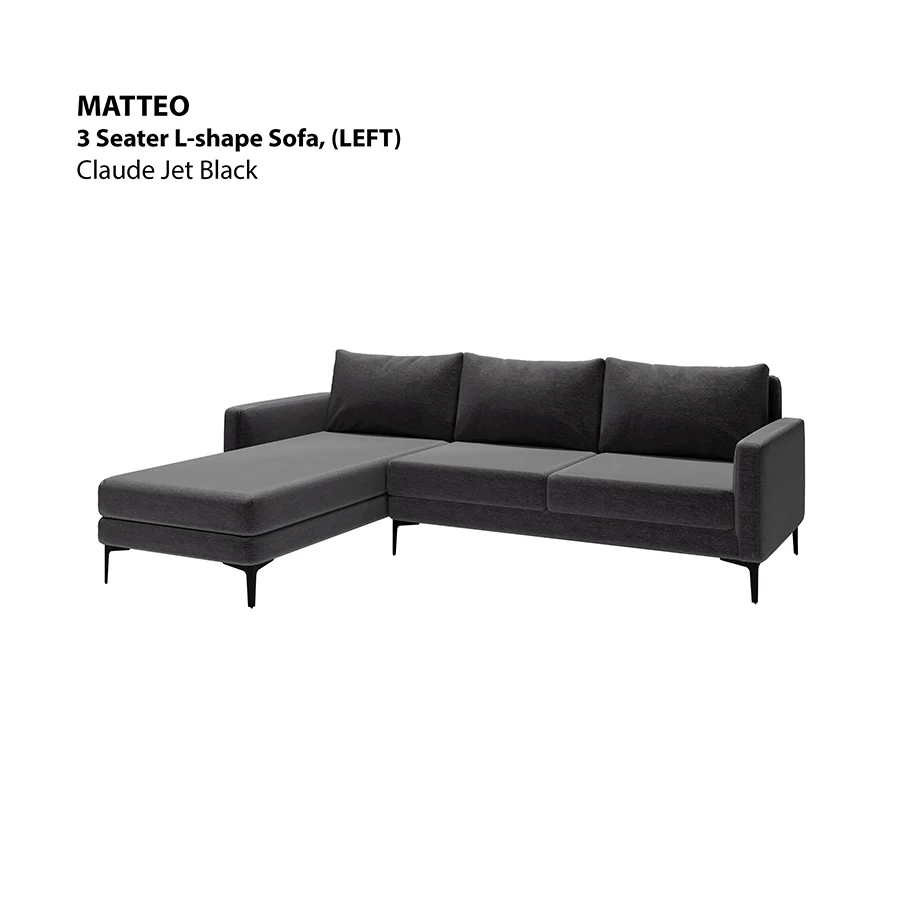 Matteo L-shape 3 Seat with Chaise (Left Facing) Sofa - Image 20
