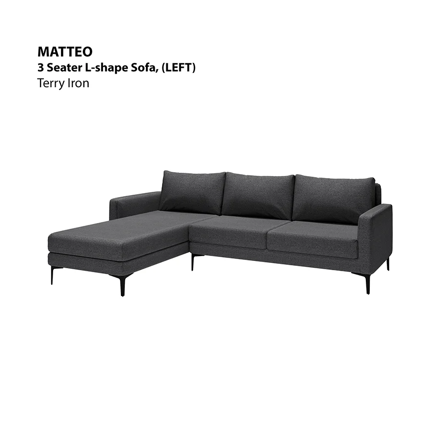 Matteo L-shape 3 Seat with Chaise (Left Facing) Sofa - Image 23