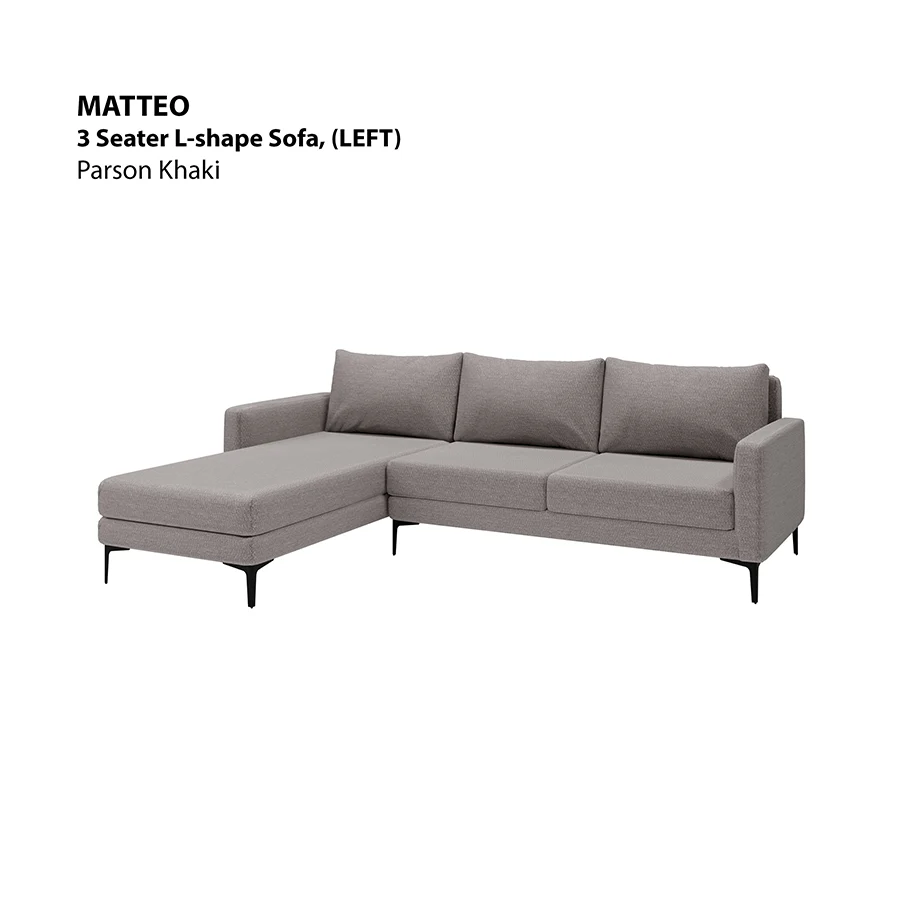 Matteo L-shape 3 Seat with Chaise (Left Facing) Sofa - Image 4