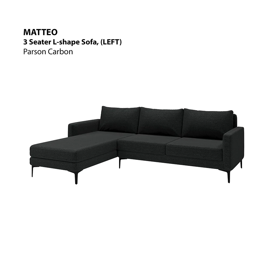 Matteo L-shape 3 Seat with Chaise (Left Facing) Sofa - Image 6