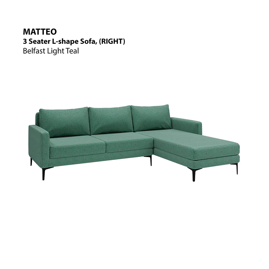 Matteo L-shape 3 Seat with Chaise (Right Facing) Sofa - Image 10