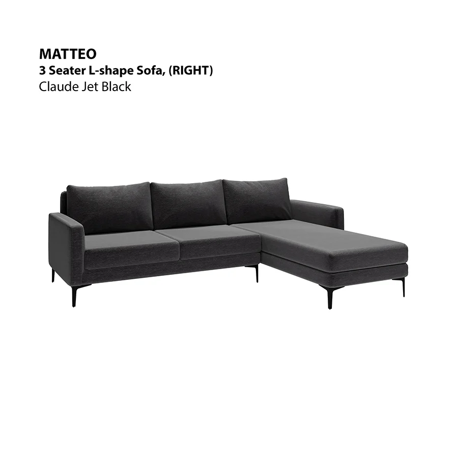Matteo L-shape 3 Seat with Chaise (Right Facing) Sofa - Image 19