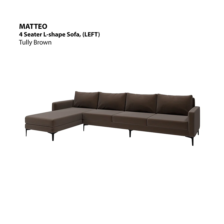 Matteo L-shape 4 Seat with Chaise (Left Facing) Sofa - Image 14