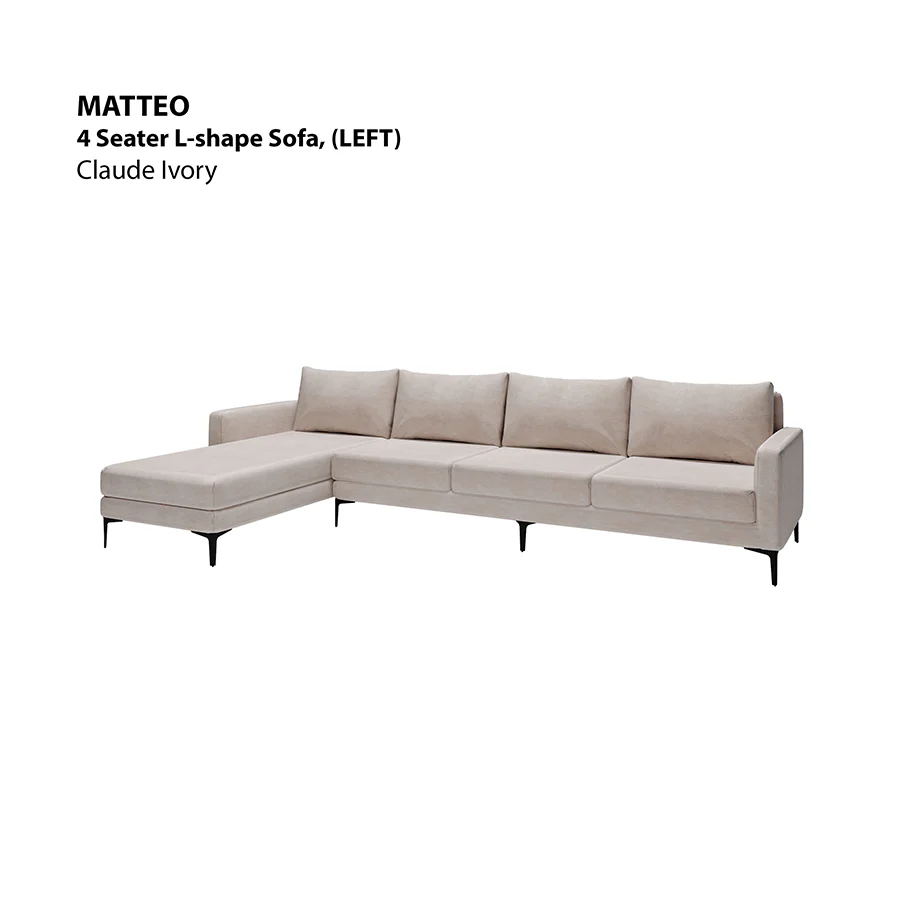 Matteo L-shape 4 Seat with Chaise (Left Facing) Sofa - Image 17