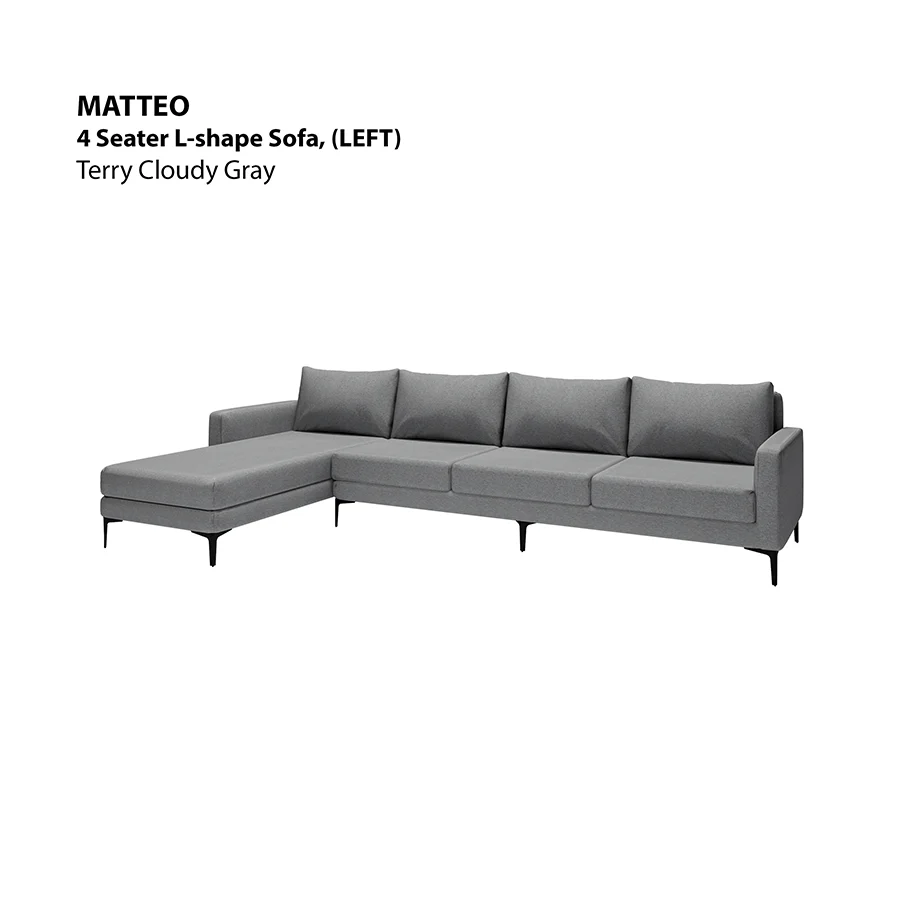 Matteo L-shape 4 Seat with Chaise (Left Facing) Sofa - Image 21