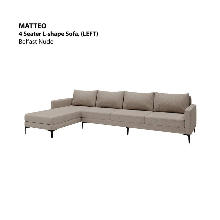 Matteo L-shape 4 Seat with Chaise (Left Facing) Sofa - Image 7