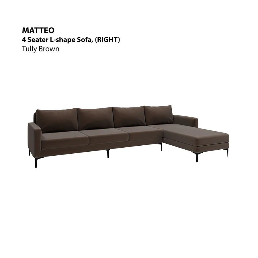 Matteo L-shape 4 Seat with Chaise (Right Facing) Sofa - Image 15